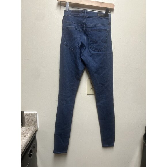 ag farrah high rise skinny 24r Blue Jeans 5 Pocket 29L Cotton Modal Stretch - Picture 5 of 7